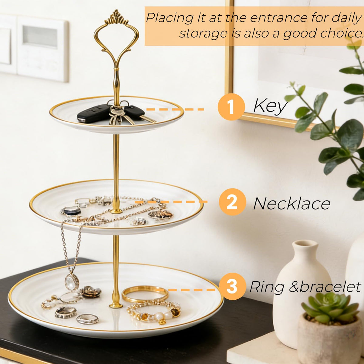 Goaste tea party setup enhances table presentation with tiered height.
