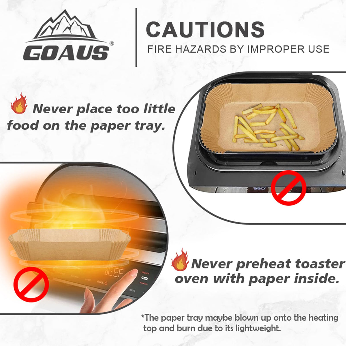 GOAUS disposable air fryer liner supports quick cleanup after roasting