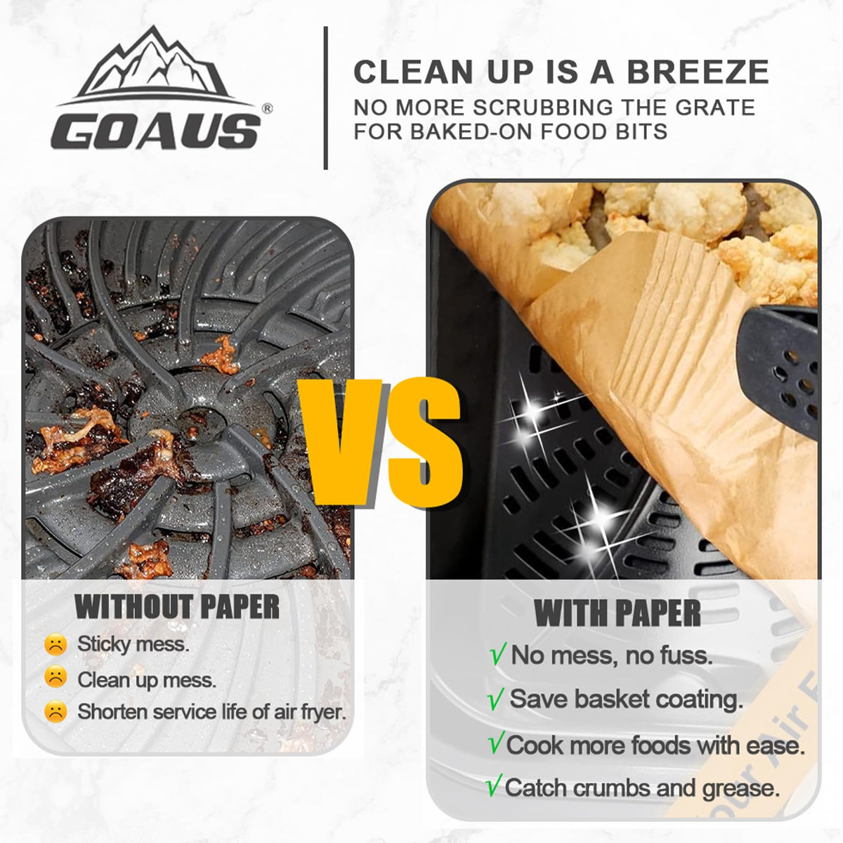 GOAUS doubled liner option for extra-greasy dishes