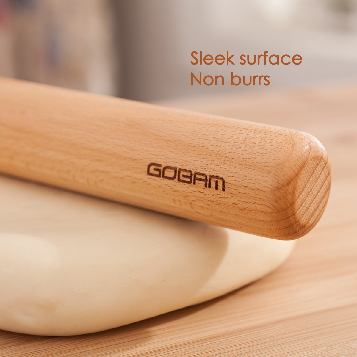 GOBAM Compact 11 inch rolling pin fits neatly in kitchen drawers.