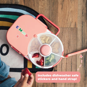 GoBe bento-style lunchbox with six compartments for varied lunches.