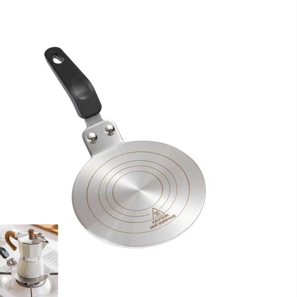 Gocoffun heat diffuser plate 13cm on stovetop evenly distributes heat for moka pot brewing
