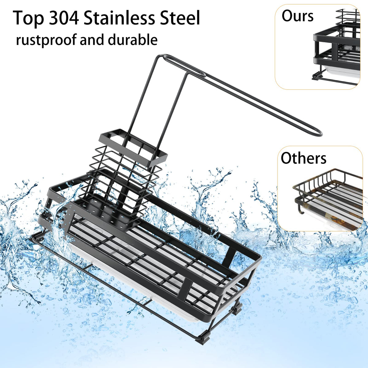 Godboat 304 stainless steel with black coating for durable, fingerprint-resistant finish.