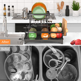 Godboat space-saving kitchen counter rack fits into corners.