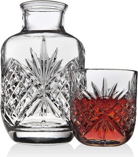 Godinger Dublin-pattern carafe and cup provide elegant storage for liquor or wine.
