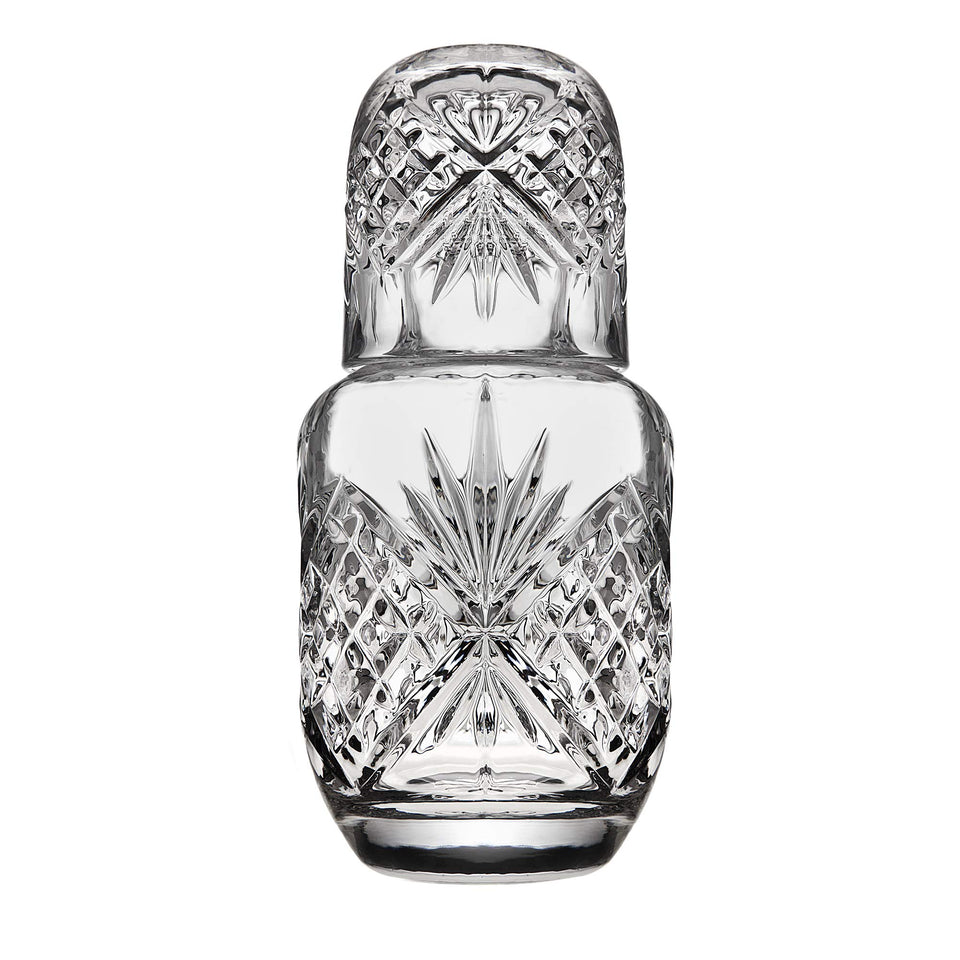 Godinger bedside night carafe with cup keeps water within reach for midnight refreshment.