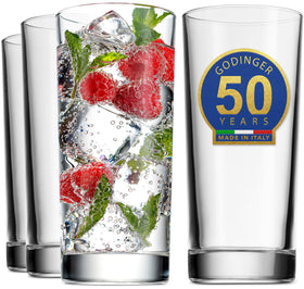 Godinger dishwasher-safe, lead-free highball glasses ready for daily use