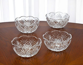 Godinger Dublin candy bowls set, top view, showcases crystal brilliance for chic party stations.