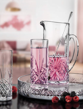 Godinger Dublin collection four-piece set enhances table presence during gatherings.