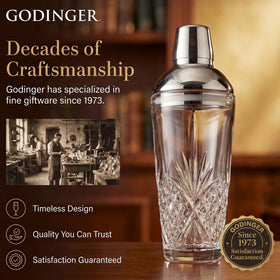 Godinger Dublin crystal shaker detail showing engraving and craftsmanship