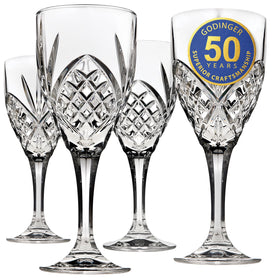 Godinger Dublin crystal stemmed wine glass side view ideal for formal dinners