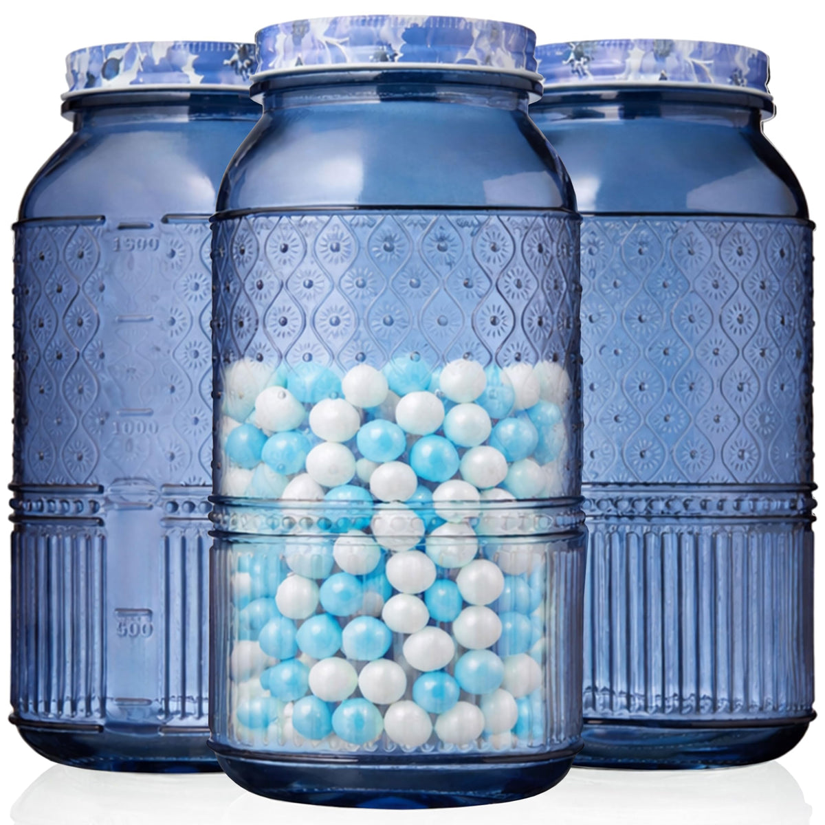 Godinger Glass Canisters 64 oz with mason jar style and airtight lids for freshness