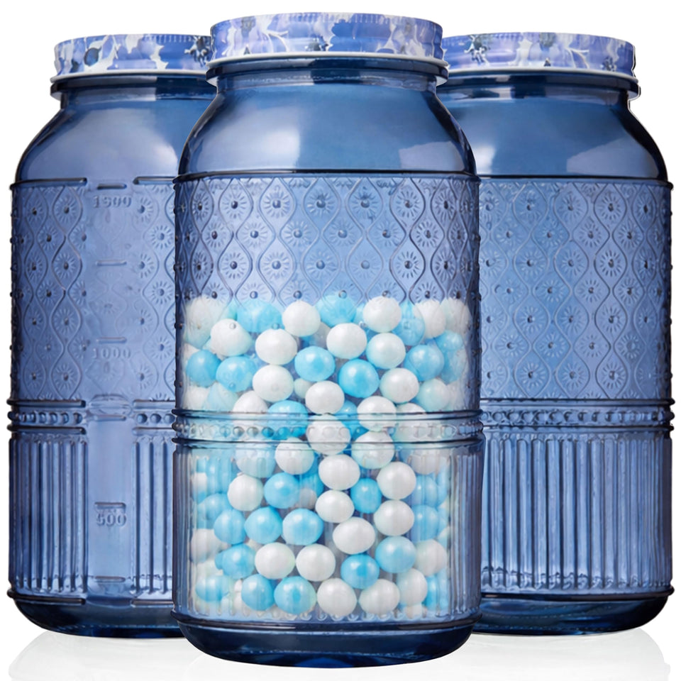 Godinger Glass Canisters 64 oz with mason jar style and airtight lids for freshness