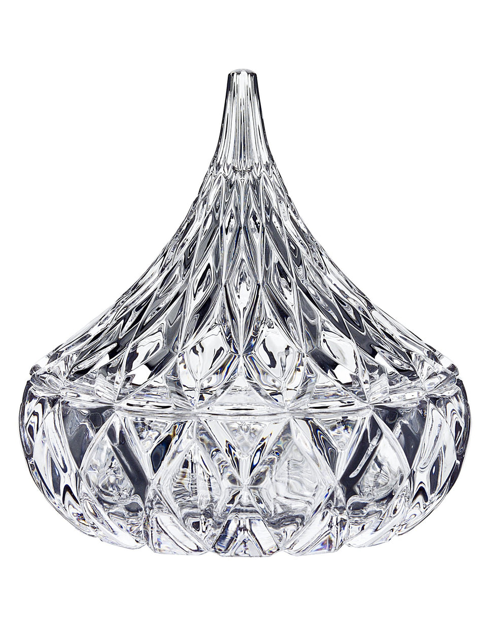 Godinger Hershey Candy Dish with lid glows crystal clear for elegant entertaining.