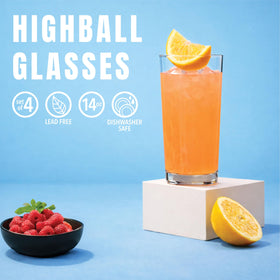 Godinger Italian-made highball glasses 14oz perfect for cocktails and water