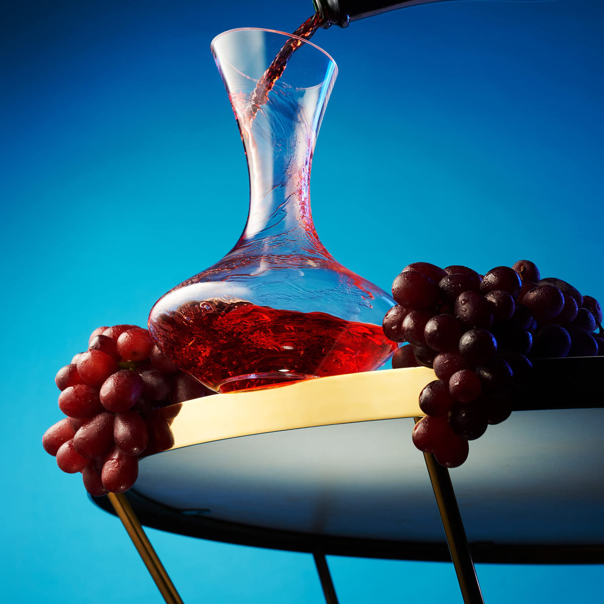 Godinger wine decanter carafe hand blown glass for artisanal clarity.