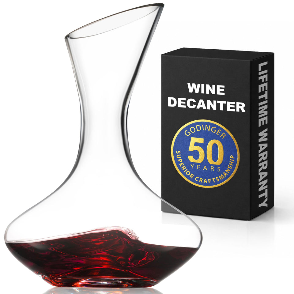Godinger wine decanter carafe opens to aerate aromas and flavors.