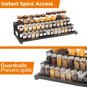 GOENDR spice rack stands free-standing for kitchen, bathroom, pantry, or garage.