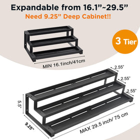 GOENDR spice rack shows durable powder-coated metal construction.