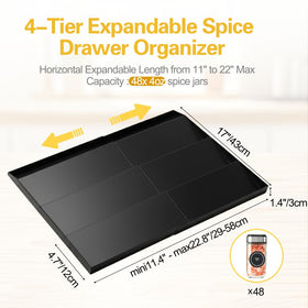 GOENDR metal drawer rack angled tiers, easy-to-see spice jars at a glance.