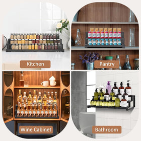 GOENDR Expandable Spice Rack features a three-tier design for organized storage.