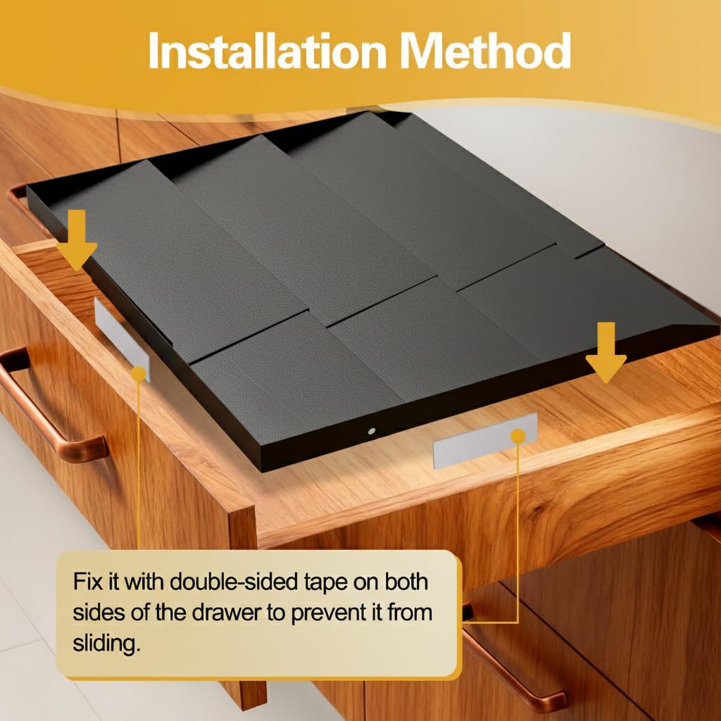 GOENDR metal drawer spice rack wide-fit design for large drawers.