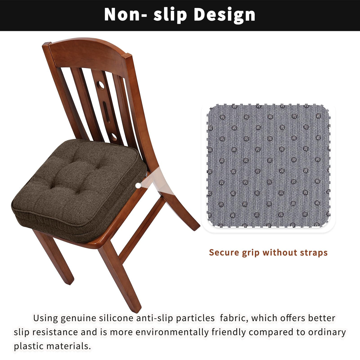 GOFORIT non-slip bottom keeps cushions stable on wood or tile floors