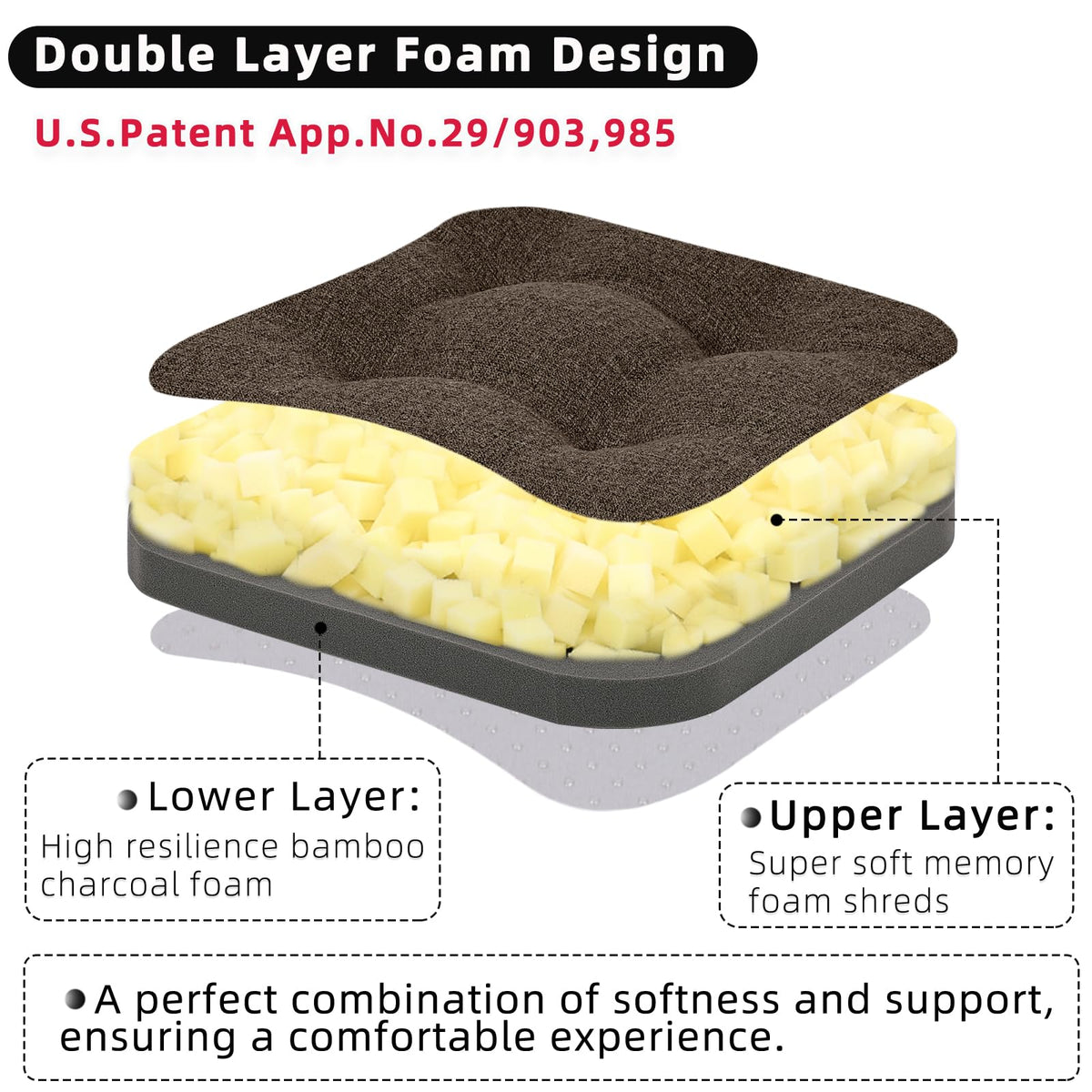 GOFORIT cushion with removable cover for easy cleaning and care