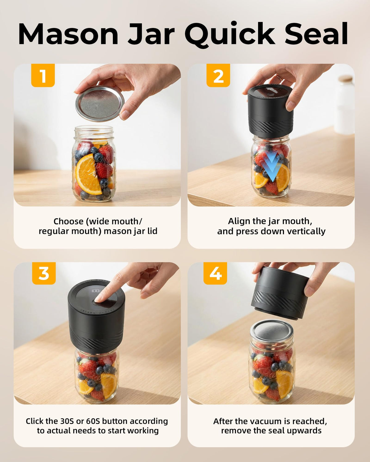 gofuch regular-mouth lid five-pack for versatile jar sealing