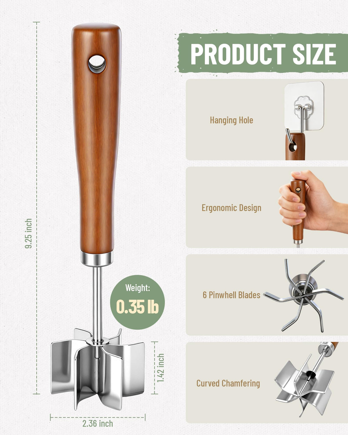 Gogeffor easy-clean stainless steel surface resists sticking.