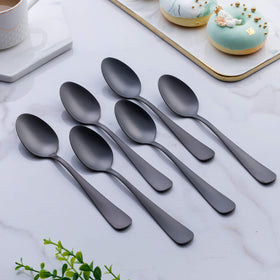 GoGeiLi 6-piece dessert spoon set shown together for family meals