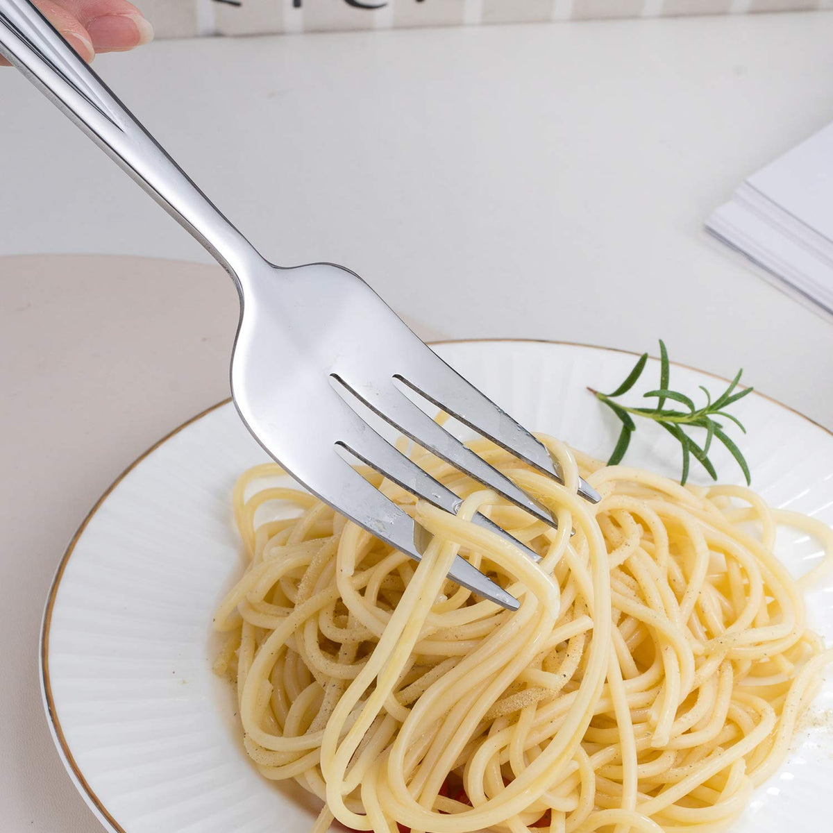 GoGeiLi serving fork with mirror finish adds elegance to any platter.