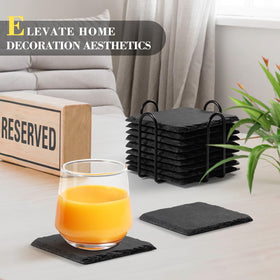 Durable stone surface protects tabletops indoors and outdoors