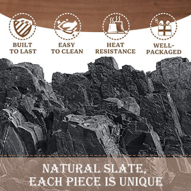 GOH DODD slate coasters anti-slip bottom ensuring stable placement on any surface.