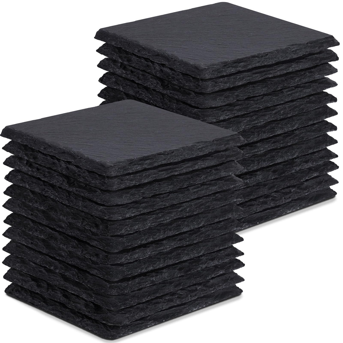 GOH DODD slate coasters front view with luxury stone finish and surface protection.