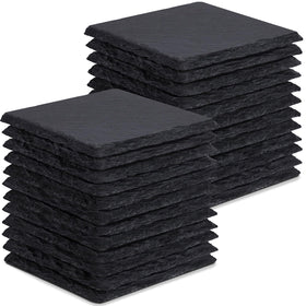 GOH DODD slate coasters front view with luxury stone finish and surface protection.