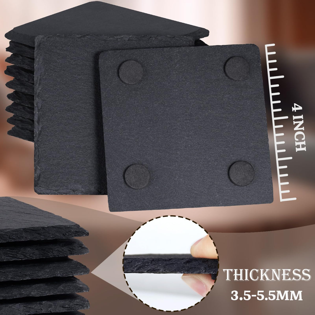 GOH DODD slate coasters natural stone texture adds timeless elegance and durability.