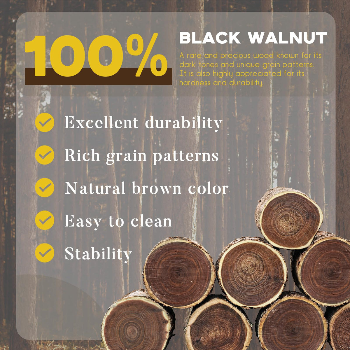 GOH DODD walnut coaster close-up highlights rich grain texture.