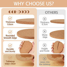 GOH DODD natural cork coaster; wood-burning friendly for DIY art projects.