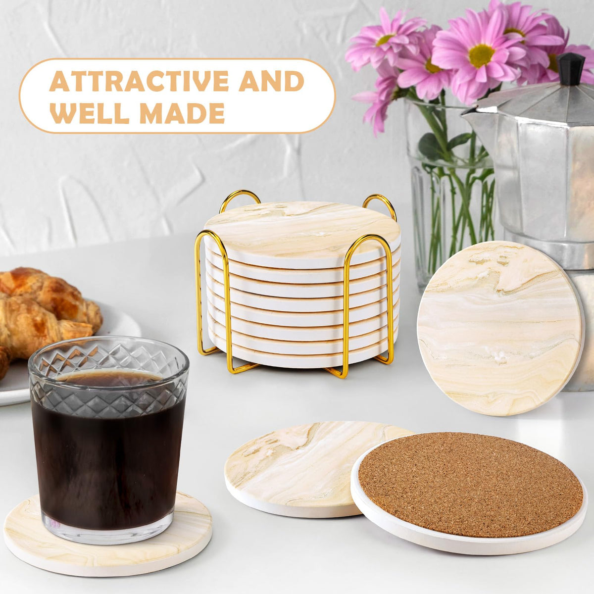 GOH DODD coasters with non-slip base protecting tabletops