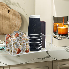 Goindy kitchen breakroom organizer helps keep supplies orderly and accessible.