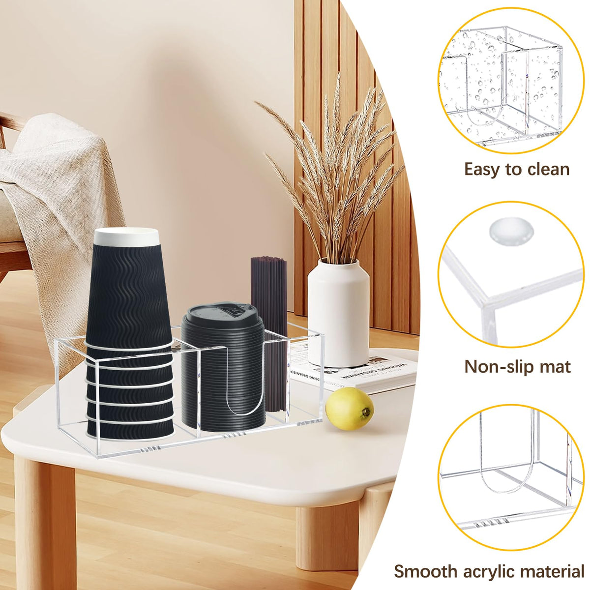 Goindy slip-resistant base grips the counter to protect surfaces during use.