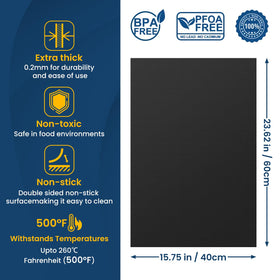 Goldeer oven liner cut-to-fit demonstrates simple sizing for various ovens.