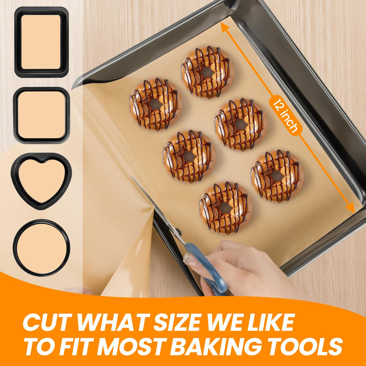 Goldeer baking mat roll cut-to-fit customizable size for any pan.