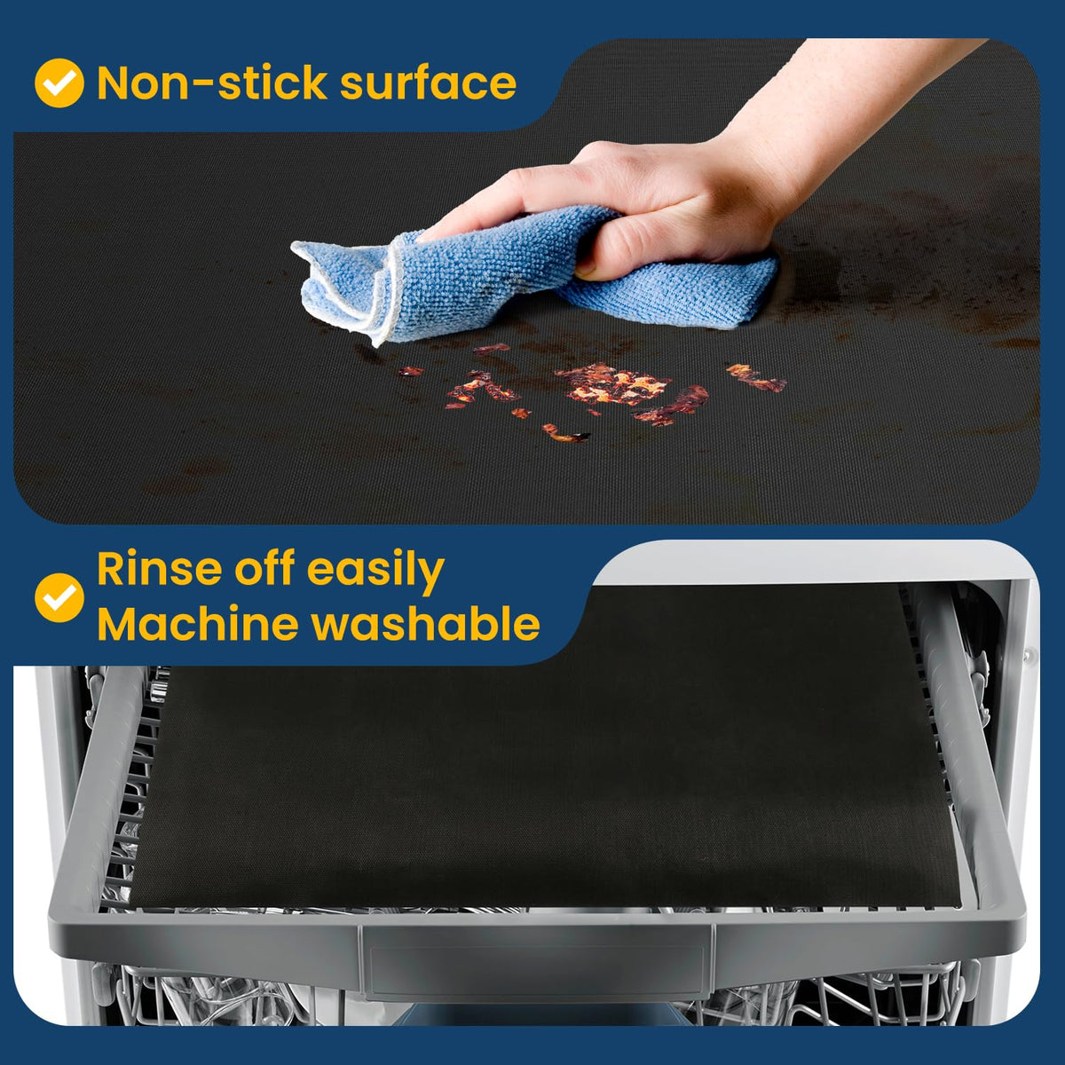 Goldeer grill-mat doubles as stovetop cover for prep and grilling.