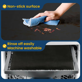 Goldeer grill-mat doubles as stovetop cover for prep and grilling.