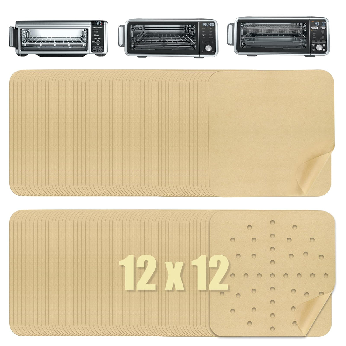Golden Associate 12x12 parchment liners in front-pack for quick air fryer prep