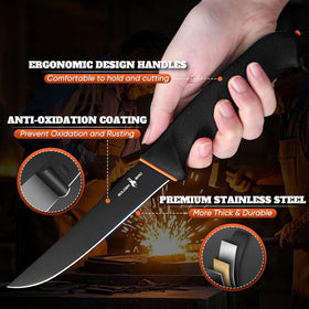 Golden Bird Granton-edge blade reduces sticking during breakdown.
