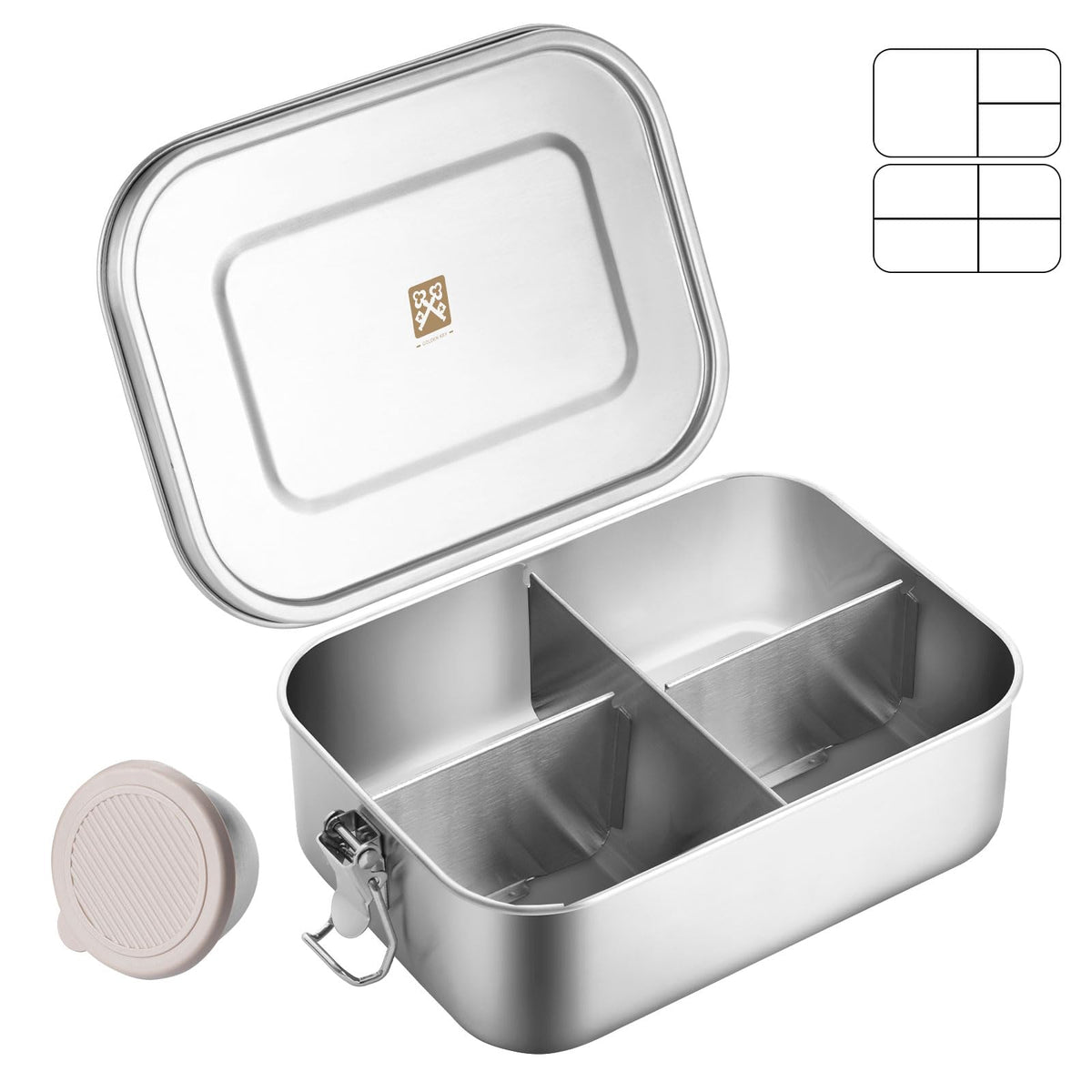 GOLDEN KEY leak-proof lunch box with closed lid for mess-free lunches on the go