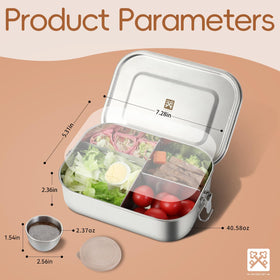 GOLDEN KEY 304 stainless steel bento box for durable, easy-to-clean meal storage